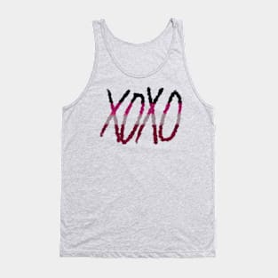 XOXO kisses and hugs Valentine’s Day Red Ombré Design Tank Top